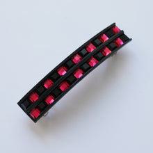 Load image into Gallery viewer, Crystal Barrette Black &amp; Red