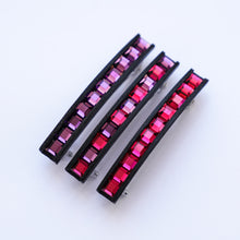 Load image into Gallery viewer, Crystal Hair Clip amethyst and scarlet red