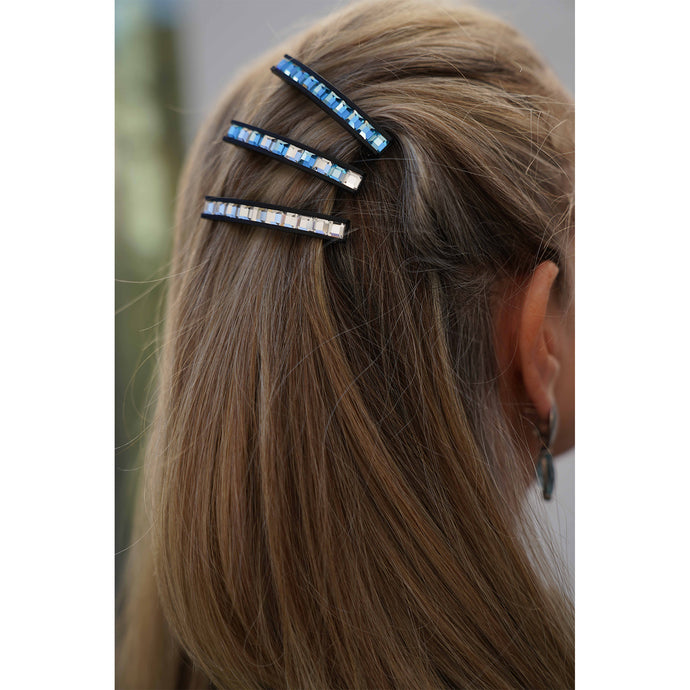 Crystal Hair Clip shades of blue