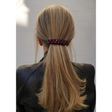 Load image into Gallery viewer, Crystal Barrette Black &amp; Red