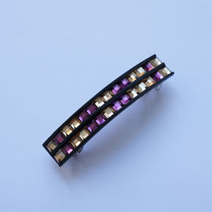 Crystal Barrette Gold & Amethyst