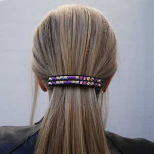 Crystal Barrette Gold & Amethyst