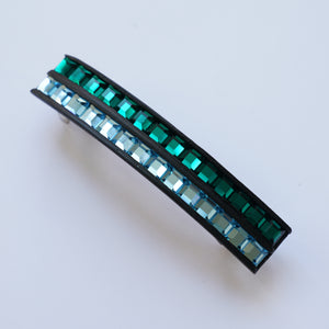 Crystal Barrette Emerald & Aquamarine