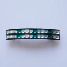 Load image into Gallery viewer, Crystal Barrette Emerald &amp; Aquamarine &amp;White