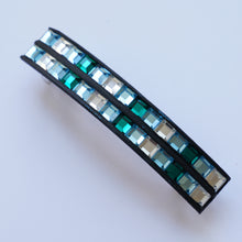 Load image into Gallery viewer, Crystal Barrette Emerald &amp; Aquamarine &amp;White