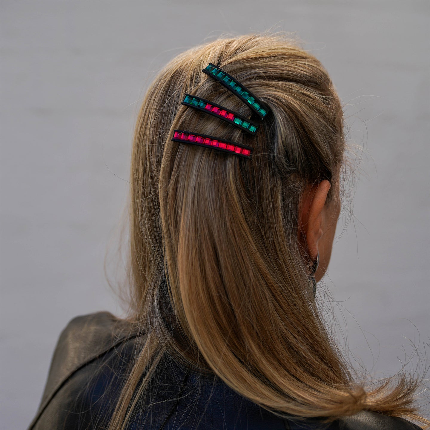 Crystal Hair Clip RedGreenStyle